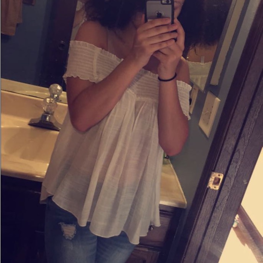 White off the shoulder top